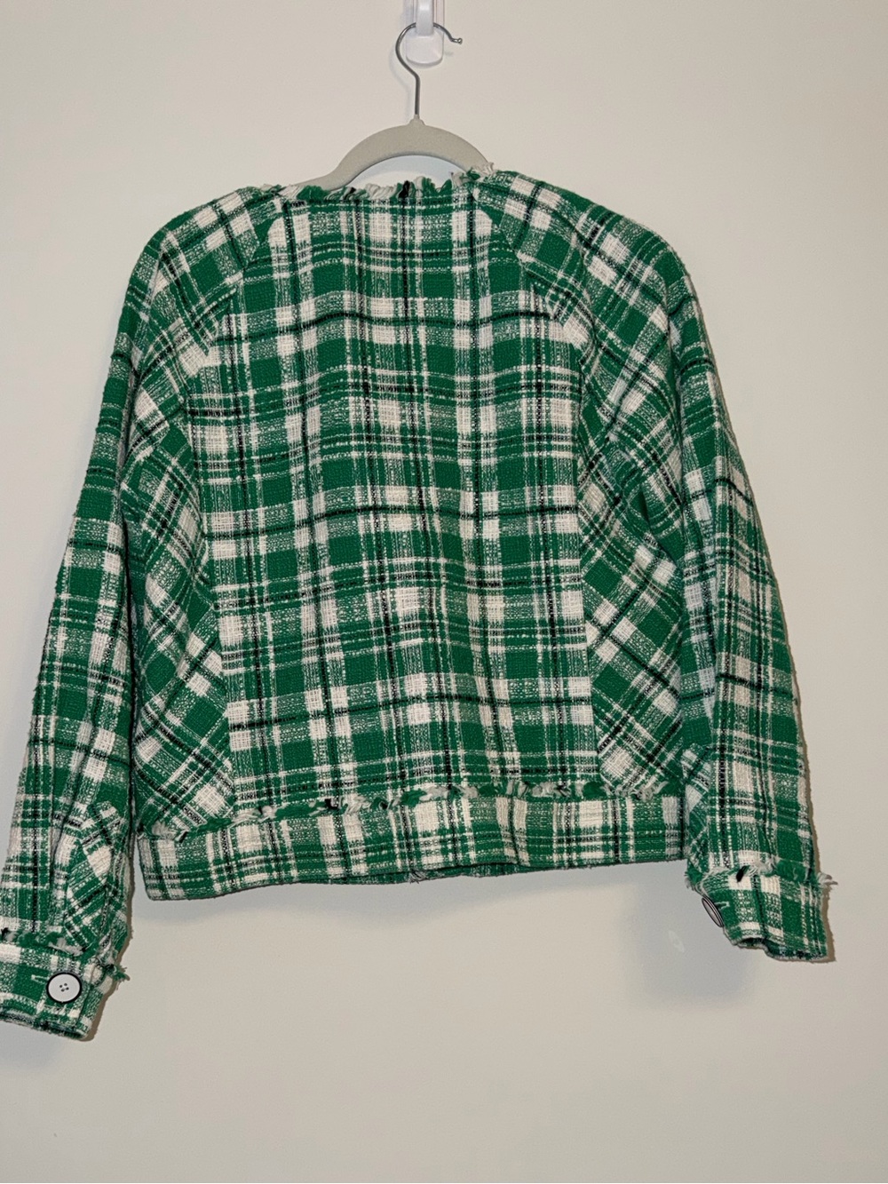 Nwot Cabi kelly green tweed Library Jacket small shabby chic academia preppy - Picture 5 of 8